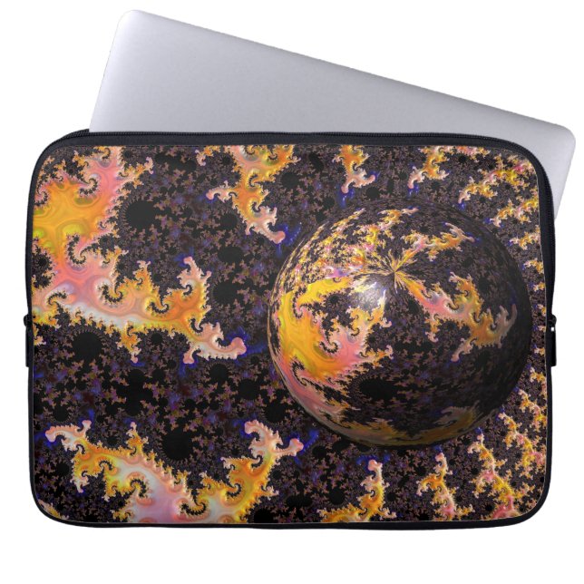 Fractal Firestorm Sphere Laptop Sleeve (Front)