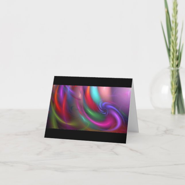 Fractal Fireworks Greeting and Note Card (Front)