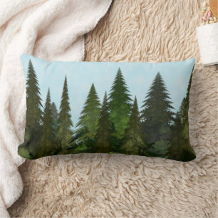 Fractal Firs Lumbar Cushion