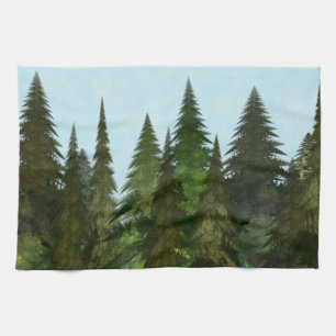 Fractal Firs Tea Towel