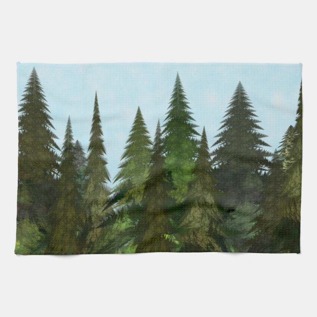 Fractal Firs Tea Towel (Horizontal)