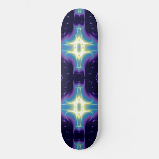 FRACTAL FLAME , blue violet Skateboard (Front)