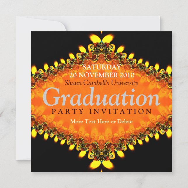 Fractal Flame Graduation Invitation (Front)