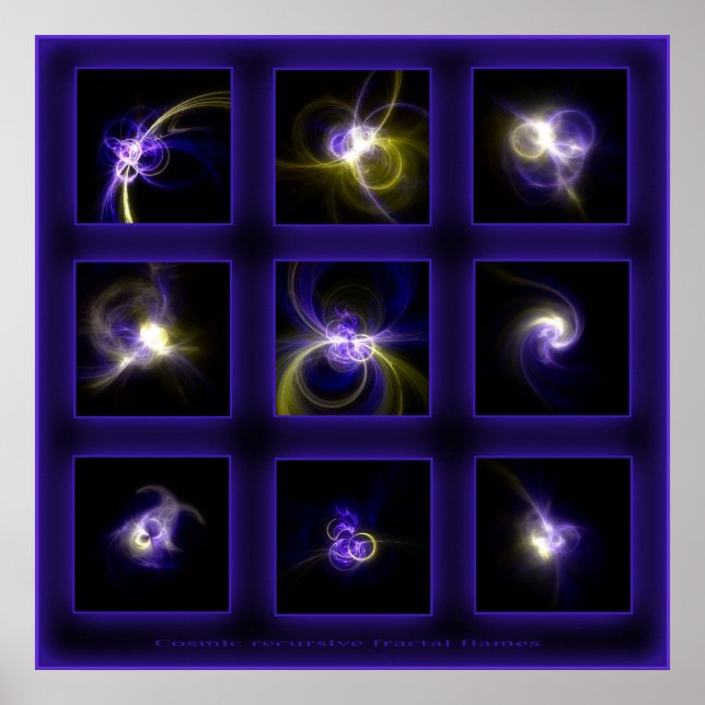 Fractal Flames Comp. - blue Poster (Front)