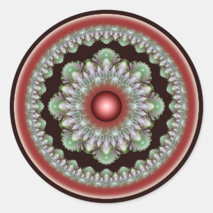 Fractal floral ornament classic round sticker