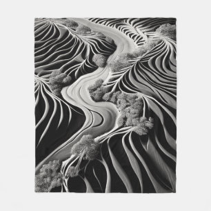 Fractal Flow Fleece Blanket