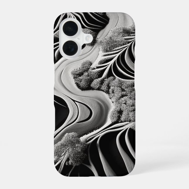 Fractal Flow iPhone 16 Case (Back)