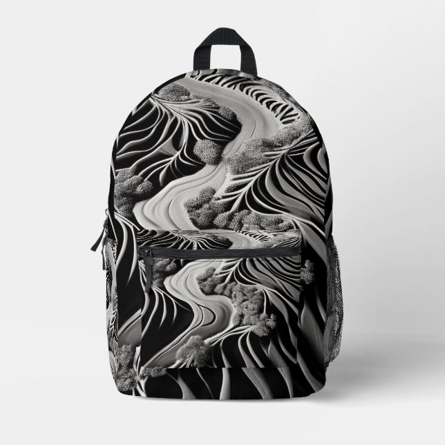 Fractal Flow Printed Backpack (Front)