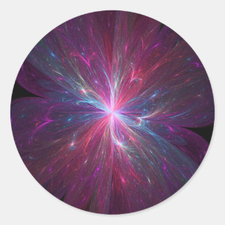 Fractal Flower Classic Round Sticker