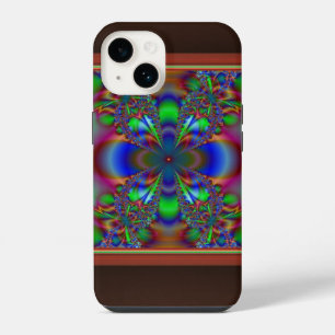 Fractal Flower In Multi Colours iPhone 14 Case