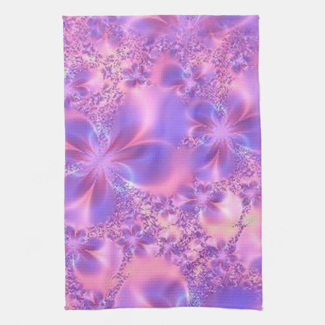 Fractal Flower Kitchen Towel (Vertical)