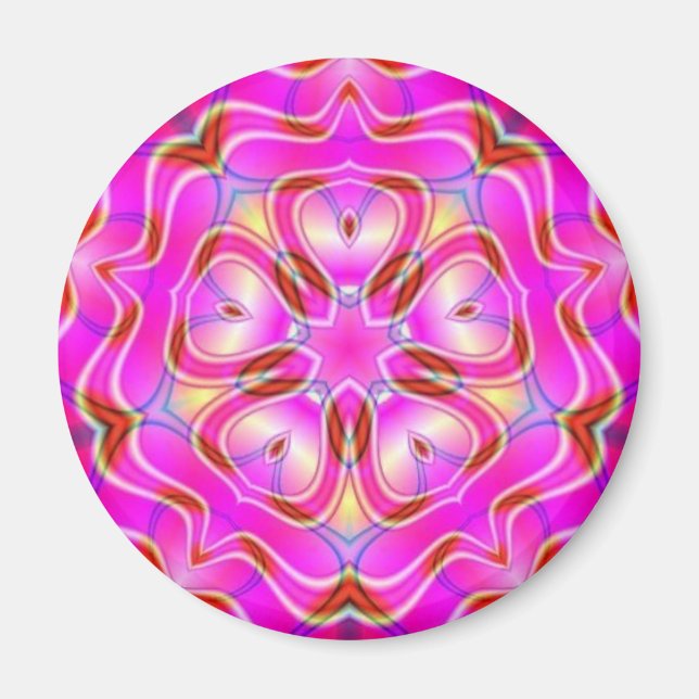 Fractal Flower Mandala Sacred Geometry Magnet (Front)