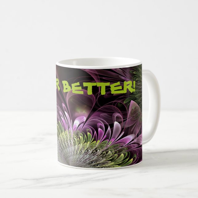 Fractal Flower Shaped Jewellery Purple-Red  Coffee Mug (Front Right)
