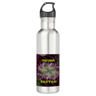 Fractal Flower Shaped Jewellery Purple-Red  Cup St 710 Ml Water Bottle