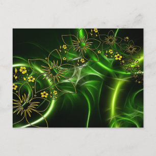 fractal flowers postcard