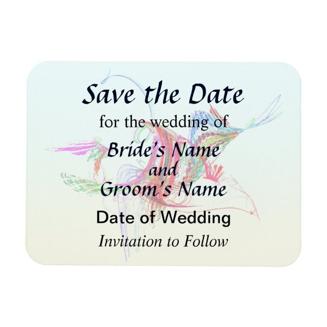Fractal - Flying Bird Save the Date Magnet (Horizontal)