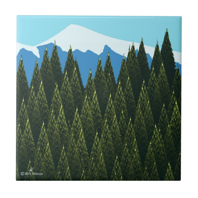 Fractal Forest Ceramic Tile (Front)