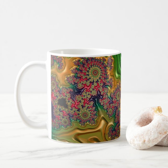 Fractal Forest  Coffee Mug (With Donut)