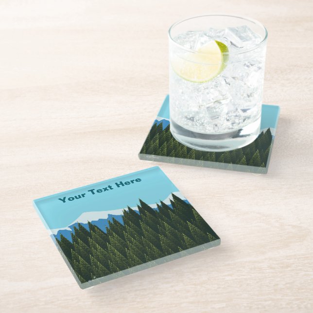 Fractal Forest Glass Coaster (Angled)