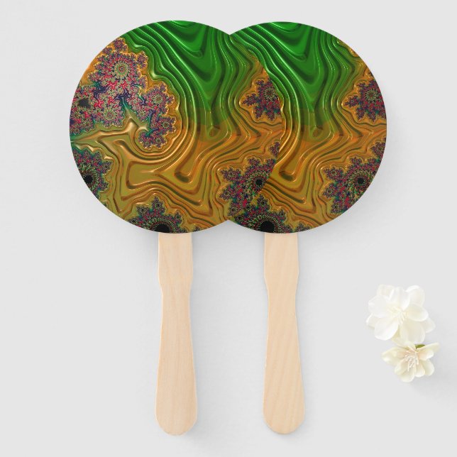 Fractal Forest Hand Fan (Front and Back)