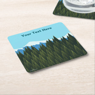 Fractal Forest Square Paper Coaster