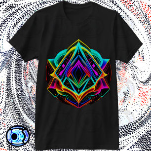 Fractal Form Abstract Geometric Triangle T-Shirt