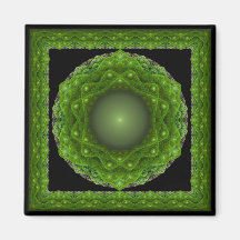 Fractal framed green ornament