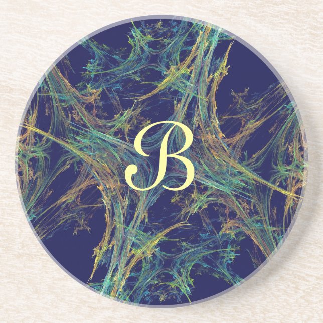 Fractal Frost Series-6---Blue Multi coaster--1 of Coaster (Front)