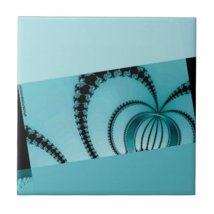 Fractal Garden azure Ceramic Tile