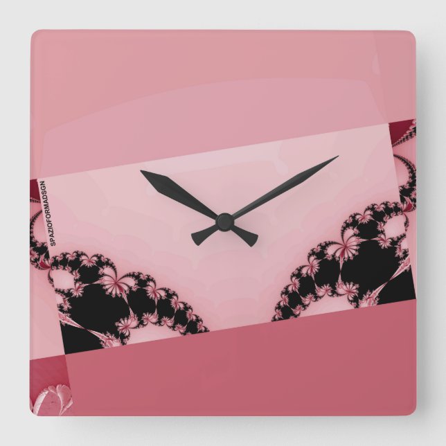 Fractal Garden creamy Square Wall Clock (Front)