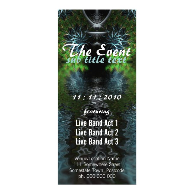 Fractal Garden Event Party Flyer Rack Card (Front)