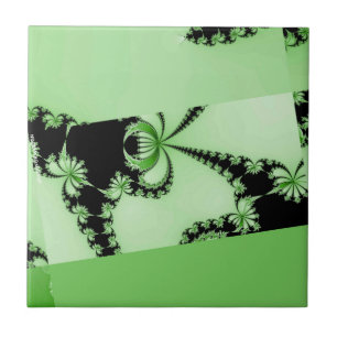 Fractal Garden green Ceramic Tile