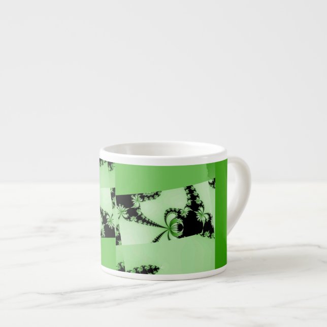 Fractal Garden green Espresso Cup (Front Right)