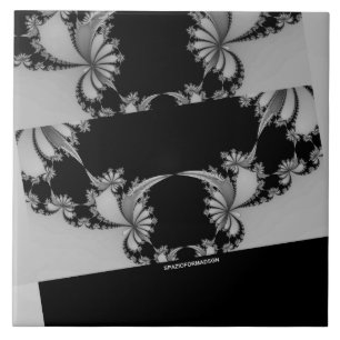 Fractal Garden grey Ceramic Tile