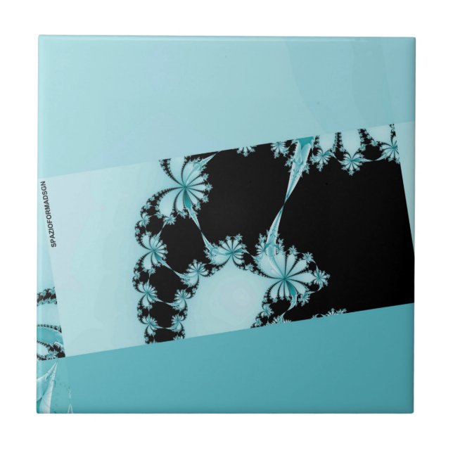 Fractal Garden lagoon Ceramic Tile (Front)