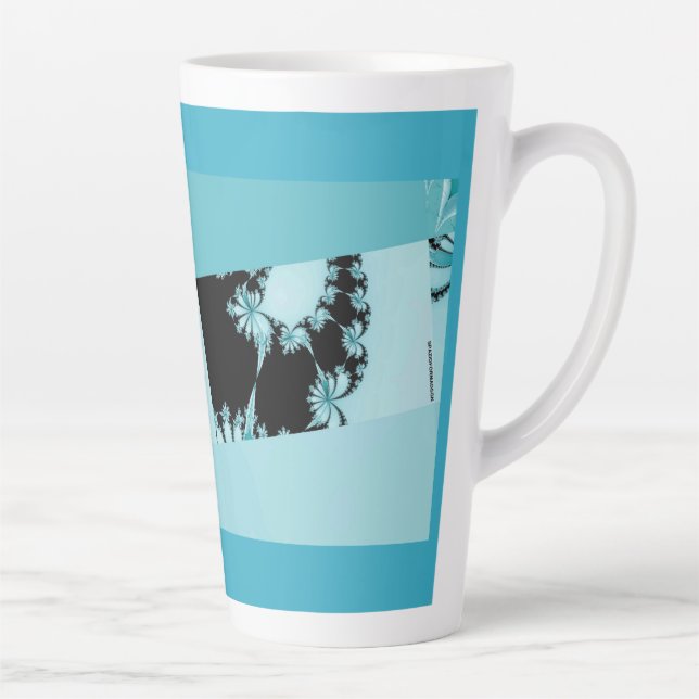 Fractal Garden lagoon Latte Mug (Right)