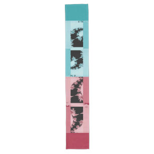 Fractal Garden lagoon & rose A Long Table Runner