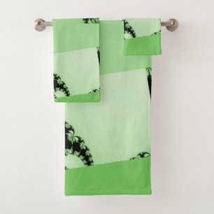 Fractal Garden lime Bath Towel Set