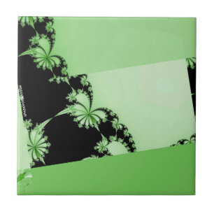 Fractal Garden lime Ceramic Tile