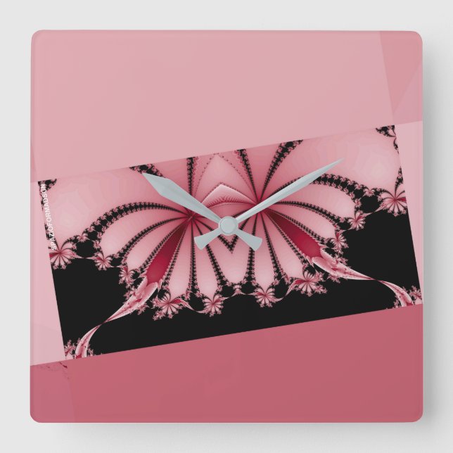Fractal Garden orchid Square Wall Clock (Front)