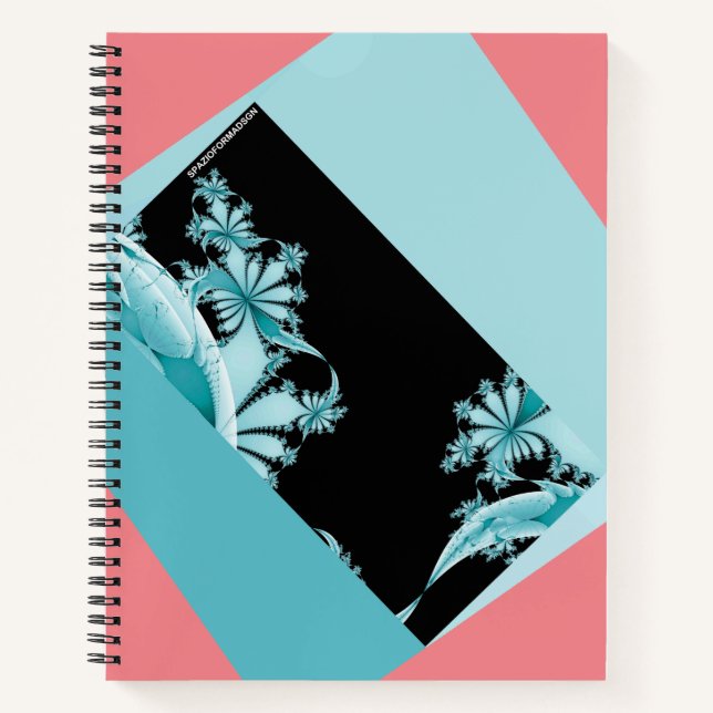 Fractal Garden sky & rose Notebook (Front)