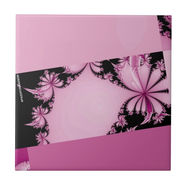 Fractal Garden thulian Ceramic Tile (Front)