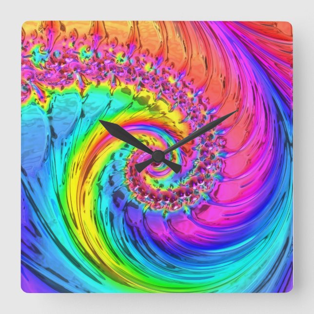 Fractal Glass 6 Numeral Options Wall Clocks (Front)