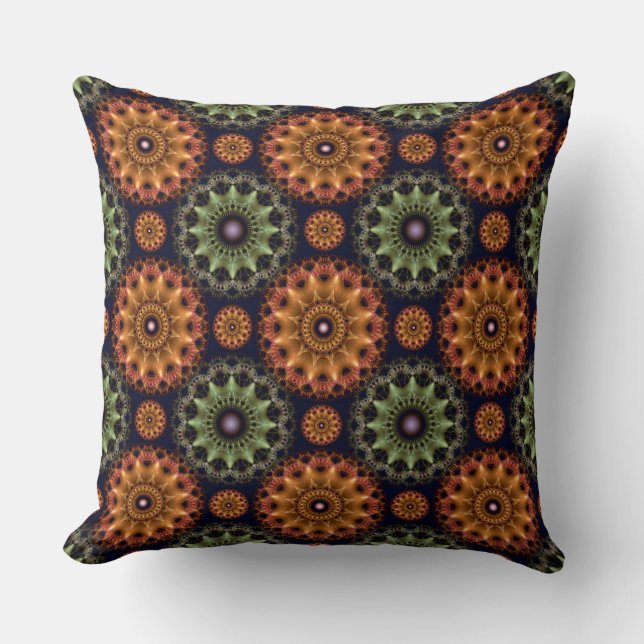 Fractal glossy frilly star pattern cushion (Front)