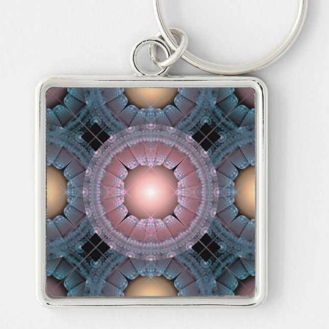 Fractal glossy pattern key ring (Front)