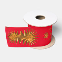 fractal golden stars,red background