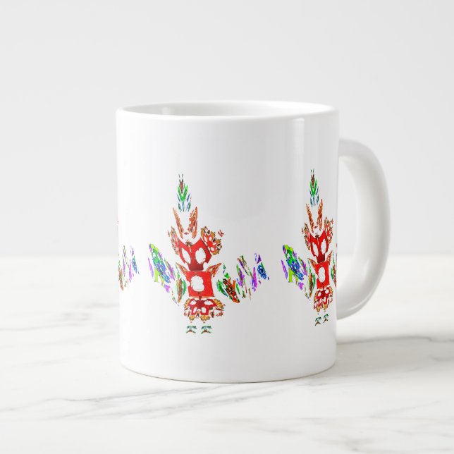 Fractal - Gombay Dancer Large Coffee Mug (Front Right)