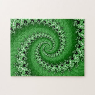 Fractal Green Double Spiral Puzzle