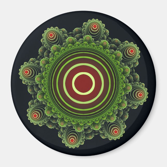 Fractal green fairy ornament magnet (Front)
