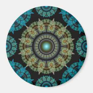 Fractal green mosaic pattern magnet